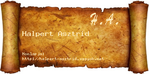 Halpert Asztrid névjegykártya